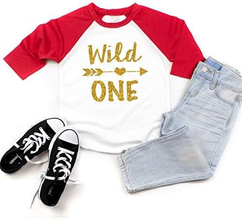 Bump and Beyond Designs Wild Wild, um ano de camisa de aniversário da menina do primeiro aniversário