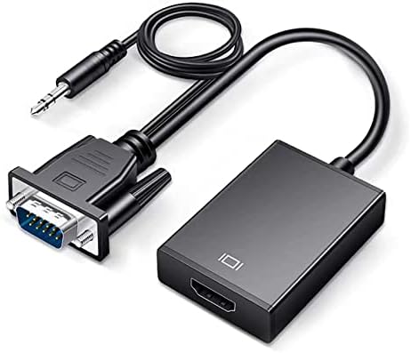 Lazmin112 VGA para HDMI Converter, 1080p USB Power Computer Monitor TV Adaptador TV, adaptador VGA