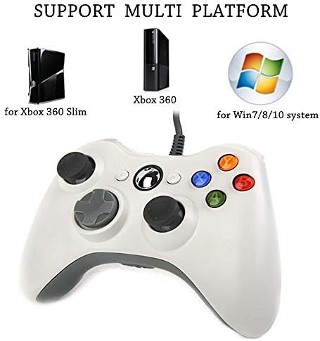Controlador Reiso Xbox 360, 7,2 ft controlador USB Gamepad compatível com Microsoft Xbox 360 e Slim 360 PC