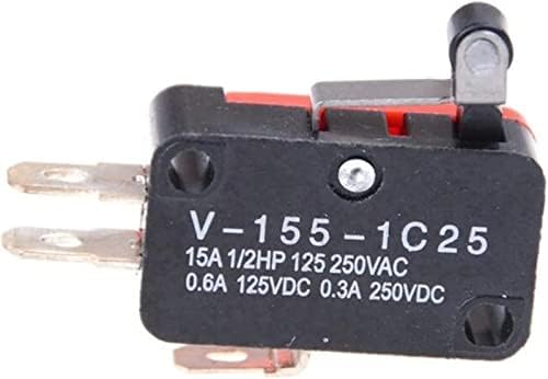 Interruptor de limite de shubiao 10pcs V-155-1C25 Polcing interruptor, interruptor limite, alça