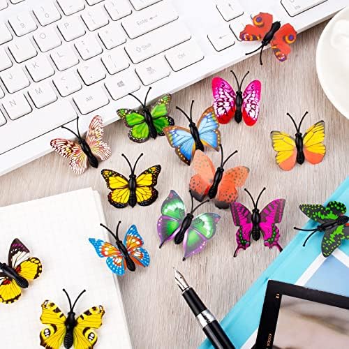 32 PCs Butterfly Thumb Robes, alfinetes de push decorativos fofos, Butterflies 3D Pushpins para a placa