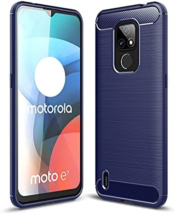 Caso de capa traseira Case protetora compatível com Motorola Moto E7 2020 Caso Caso Fibra de carbono