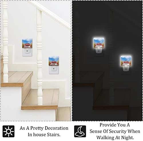 Rodailycay Led Dusk Auto-To Dawn Sensor Lamp, 2 compacta luz noturna plug-in para banheiro, quarto, quarto
