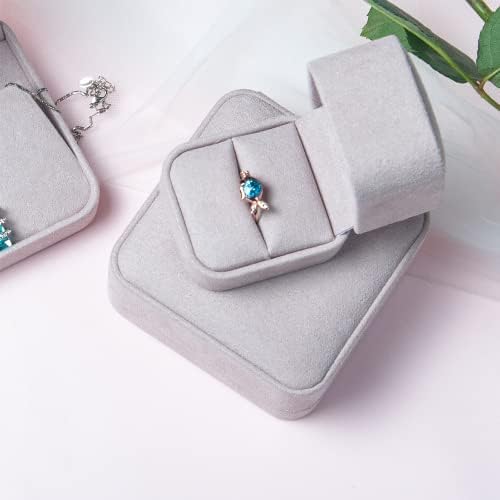 Caixa de anel Aiigistar, caixa de anel de jóias únicas, um slot, externo e inserção embrulhada com couro