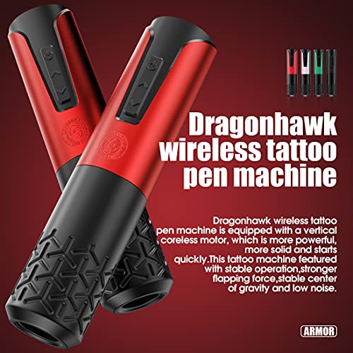 Dragonhawk x1 rotativo sem fio tatuagem caneta máquina LCD Exibição da tela substituível fornecimento