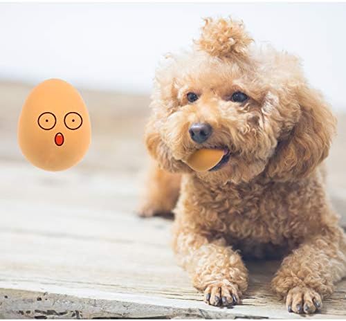 Andiker Dog Egg Toy, 2pcs de borracha de borracha macia brinquedo de cachorro interativo brinquedos para