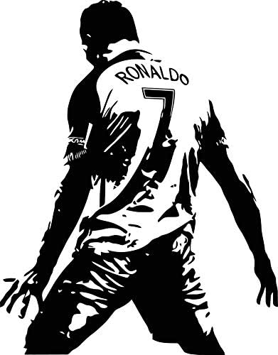 Adesivo de decalque de parede ronaldo ronaldo ronaldo pôster CR7 jogador de futebol de futebol adesivo de parede