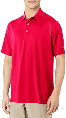 Callaway Men's Solid Micro Hex Performance Golf Polo Shirt With UPF 50 Protection
