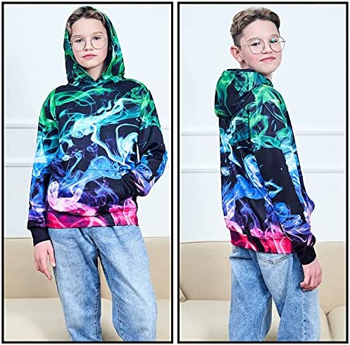 Unicomidea meninos meninas 3D Pullover capuz Kids Capuz Sweatshirts com bolso por 6-16T