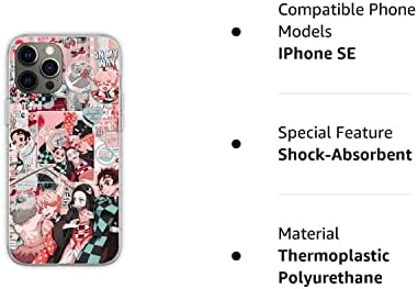 TMMER Compatível com o iPhone SE 2020/7/8 Case Demon Slayer - Tanjirou, Nezuko, Zenitsu, Inosuke Soft Soft Soft