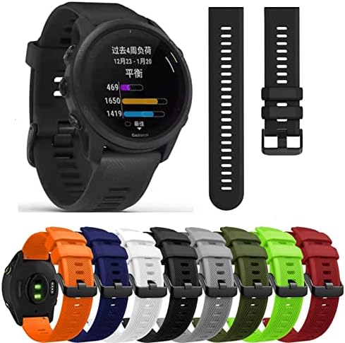 WTUKMO Sport Silicone Watch Band Strap para Garmin Venu 2, Forerunner745, Vivoactive 4, Fenix ​​Chronos,
