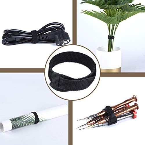 60pcs Black Reutilable Cable Chap, nylon premium Ajuste as tiras de cabo, envoltório de cabos de cabo e cabos