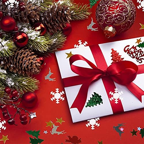 Confetti de Natal 3,5 oz Mesa de Natal Confetti Misture Folas de neve, pentagrama, Papai Noel, Pinheiro, Alfabeto