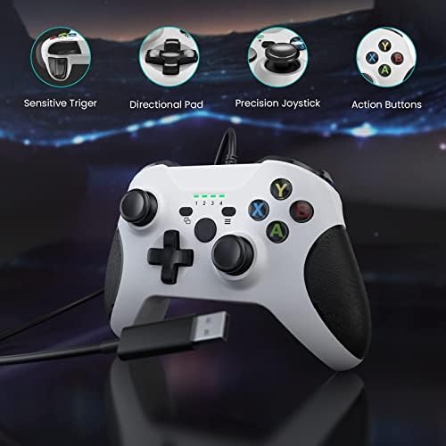 Controlador de Wired para Xbox One, YCCSKY Xbox One Controller de jogos com fio para Xbox One PC Windows