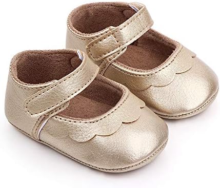 Lzsyc Baby Girls Mary Jane Flats Anti-Slip Bow Toddler Princess Dress Shoes