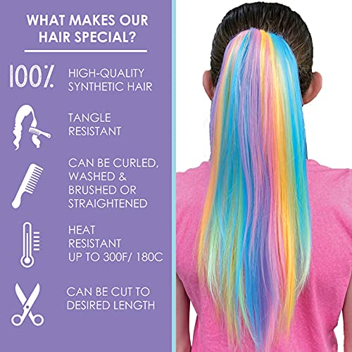 Meu cabelo Popz Deluxe sintético Fiber Ponytail Hair Extensions | Extensões de cabelo de cores resistentes