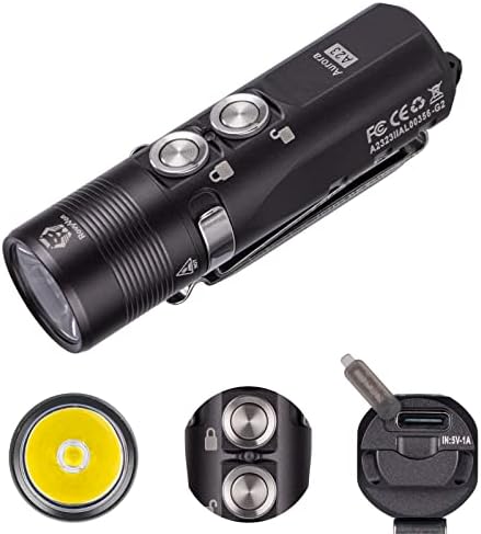 Rovyvon A23 G2 1000 lúmens USB-C lanterna EDC recarregável, 6500k White White 850mAh Pocket Flackchain