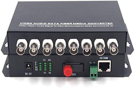 Guantai 8 canais Vídeo 10/100Mbps Ethernet sobre conversores de mídia de fibra óptica, fibra de singleMode