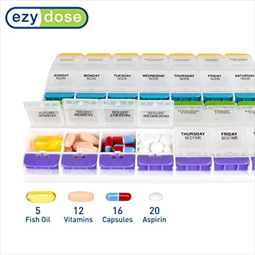 Pacote de 7 dias da dose de Ezy, remédio, organizador de vitaminas Caso 2 pacote | Semanalmente,