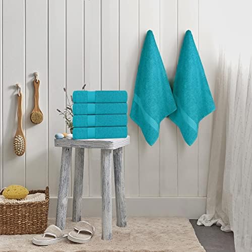 Toalhas utopia 6 pacote de toalha de banho médio, anel girado algodão leve e altamente absorvente toalhas