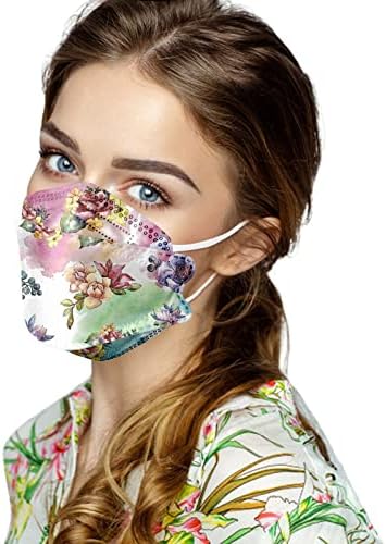 JMETRIE 100pcs Máscara facial descartável fofa para máscara de face de máscara de estampa floral