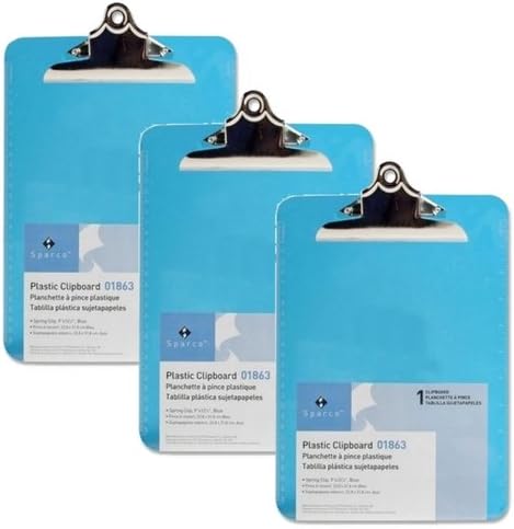 Sparco Transparent Plastic Flipboard, 9 x 12-1/2 polegadas, Blue SPR01863