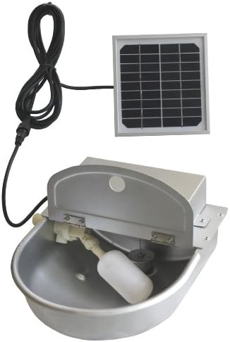 Dispensador de água solar a aço de aço automático de aço para animais de estimação, 12 por 11 por 7 polegadas