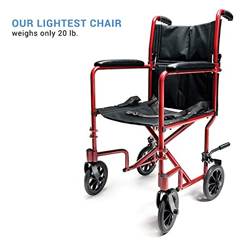 Cadeira de transporte de alumínio leve E&J - 19 , rosa - ej791-1