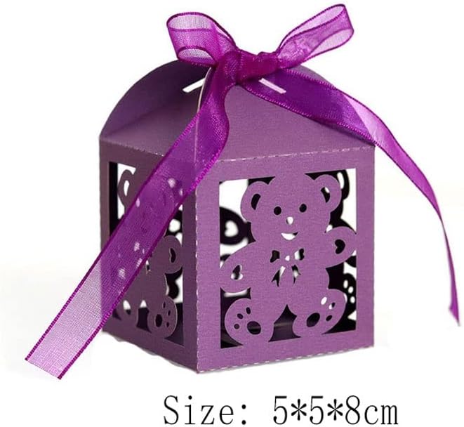 CuJux 50pcs Little Bear Candy Caixas Doces favorecem caixas de presente com fita para material