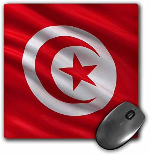 3drose LLC 8 x 8 x 0,25 polegadas Bandeira do mouse da Tunísia