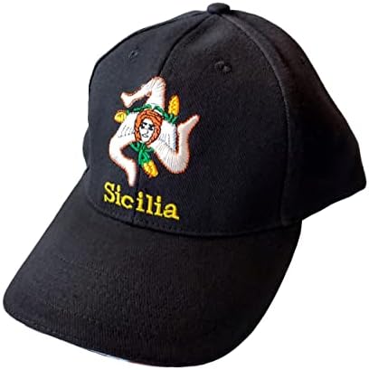 Sicilia Flag Bordado Baseball Cap - Chapéu italiano colorido - Coleção Itália de Pride Italian Pride