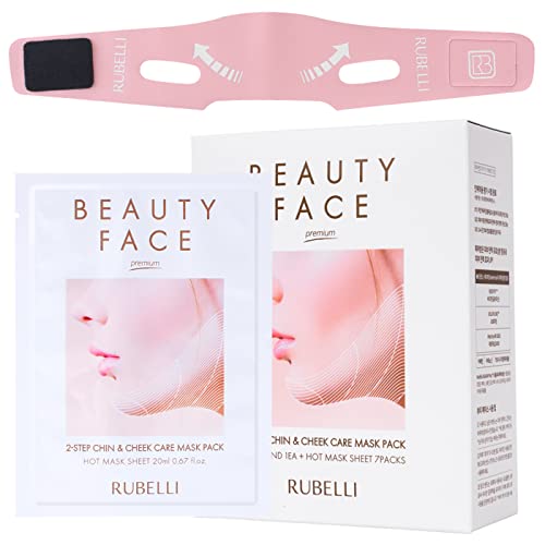 Rubelli Beauty Face Premium Premium em 2 etapas Cuidados com Chin & Cheek | V Banda de face de modelagem de linha