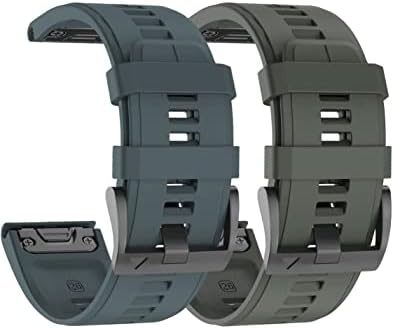 Helosy Compatível com Garmin Fenix ​​5x Watch Band, 26mm Silicone Silicone Retorneiro Relógio Relógio de