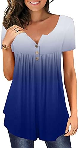 Camisa superior para o outono feminino Summer 2023 Roupas de manga curta Voltar o pescoço do pescoço