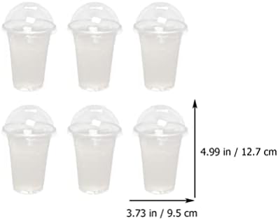 Caneca de café clara upkoch 30 conjuntos de xícaras de plástico transparentes com tampas de cúpulas xícaras