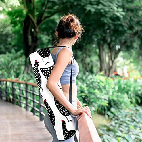 Black Spokled Chickens Yoga Mat Bags Full-Zip Yoga Carry Bag para homens, Exercício de ioga transportadora com