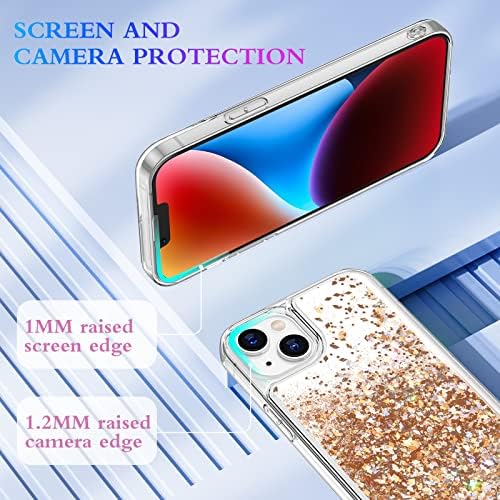 Maxdara para iPhone 14 Plus Caso, iPhone 14 Plus Glitter Strep for Women Girly Bling Sparkle Soft TPU Case