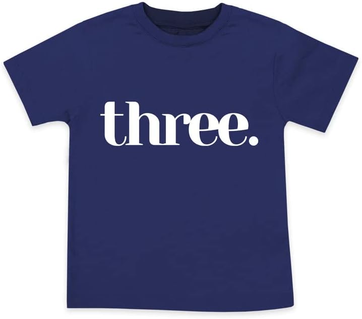 T-shirt de festa de aniversário de 3 anos, menino número três de 3º dia de camisa BDAY em azul