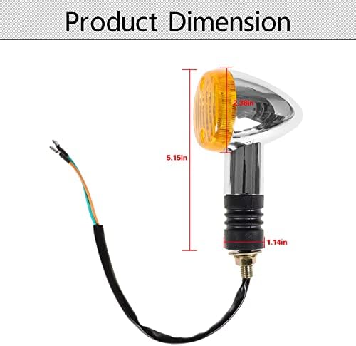 WaltyoTur 2x Chrome Amber 12V Burn Signal Luzes de Blinker traseiro Indicador Luzes indicador Substituição