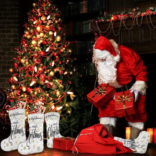 Bardic Feliz Natal 1 Pacote de Natal, meias, flocos de neve dourados super macios meias de veludo meias