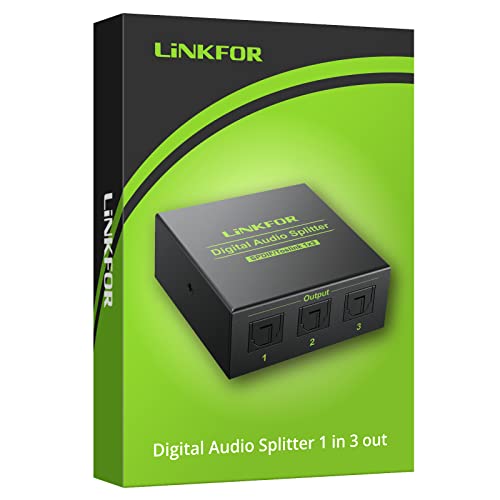 Link para áudio óptico digital 1x3 divisor digital spdif toslink fibra óptica divisor de áudio 1 a