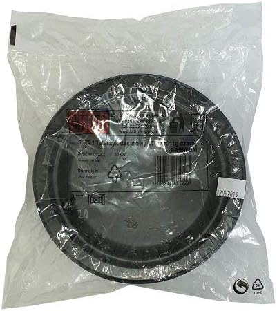 Placa de plástico descartável 176mm PP Placa de sobremesa 50 PCs/Pacote - Placas de plástico pretas
