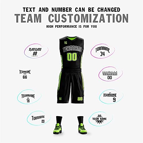 Jersey de basquete personalizado uniforme reversível Adicione qualquer nome de nome da equipe colete esportivo
