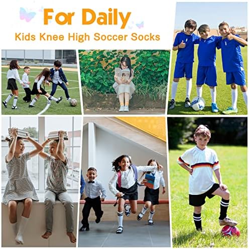 American Trends Kids Toddler Soccer Socks Knee Tube High Meocks Long Meias Três Stripes Uniform Socks