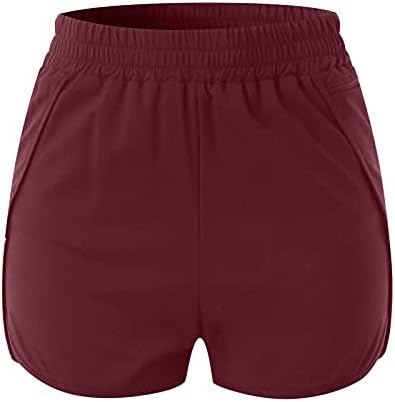 Zpervoba Women's Bermuda shorts executando bolsos elásticos calças shorts shorts treino atlético calça