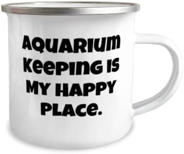 Belo aquário Keeping 12oz Camper Caneca, manutenção de aquário é meu lugar feliz, presentes para amigos,