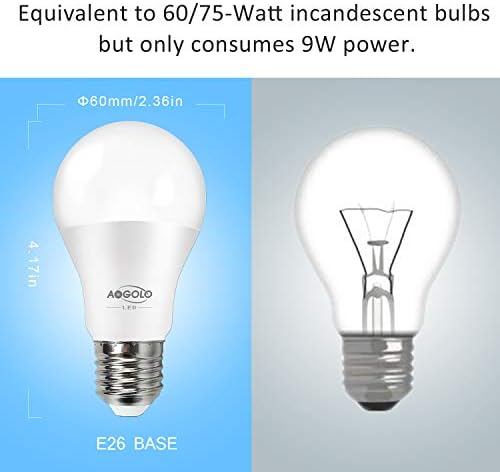 Lâmpada LED A19 A19 9W, 5000k, luz do dia, lâmpadas de reposição padrão, brancas neutra, não minimizáveis,