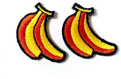 Defina 2 pcs. Mini frutas de banana amarela costura em ferro em apliques bordados
