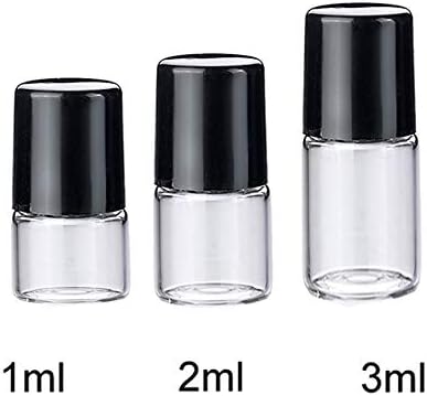 50 peças 3 ml garrafas de rolos de vidro transparente mini garrafas de rolos de óleo essencial e de reabastecimento
