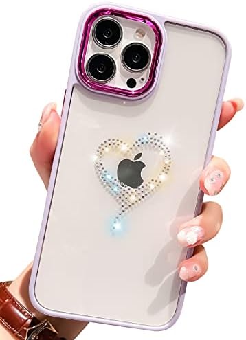 Banailoa Compatível com iPhone 14 Pro Max Caso fofo para mulheres, Bling Glitter Case Rhinestones